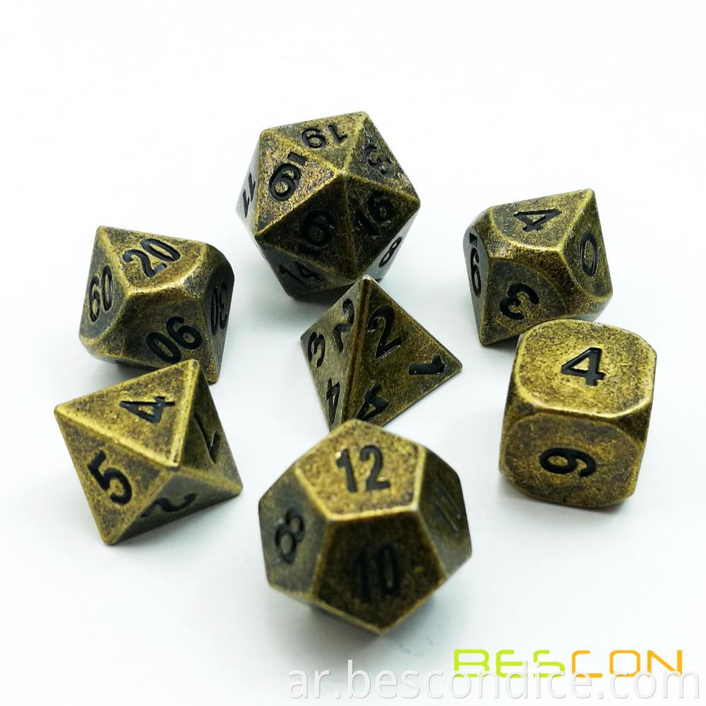 Ancient Brass Metal Dice For Dungeon And Dragons 1